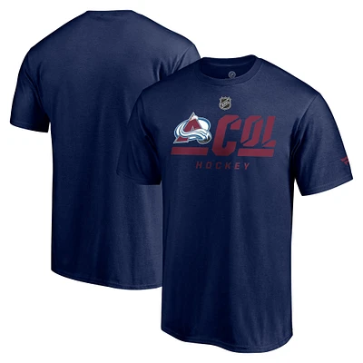 Men's Navy Colorado Avalanche Authentic Pro Core Secondary Logo T-Shirt