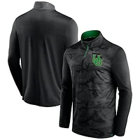 Men's Fanatics Black Oregon Ducks Depth Chart Camo Jacquard Quarter-Zip Jacket