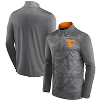 Men's Fanatics Gray Tennessee Volunteers Depth Chart Camo Jacquard Quarter-Zip Jacket