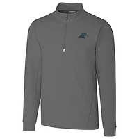 Men's Cutter & Buck Carolina Panthers Traverse Quarter-Zip Pullover Jacket