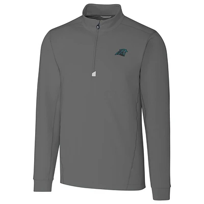 Men's Cutter & Buck Carolina Panthers Traverse Quarter-Zip Pullover Jacket