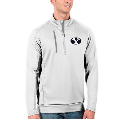 Men's Antigua White/Silver BYU Cougars Generation Half-Zip Pullover Jacket