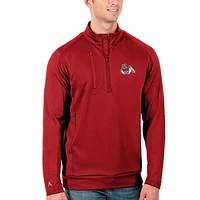 Men's Antigua Red Fresno State Bulldogs Generation Half-Zip Pullover Jacket