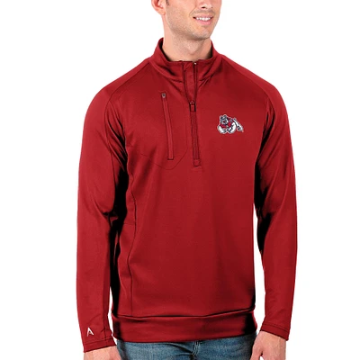 Men's Antigua Red Fresno State Bulldogs Generation Half-Zip Pullover Jacket