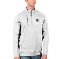 Men's Antigua White/Silver Fresno State Bulldogs Generation Half-Zip Pullover Jacket