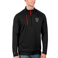 Men's Antigua Black/Red NC State Wolfpack Generation Half-Zip Pullover Jacket