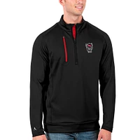 Men's Antigua Black/Red NC State Wolfpack Generation Half-Zip Pullover Jacket