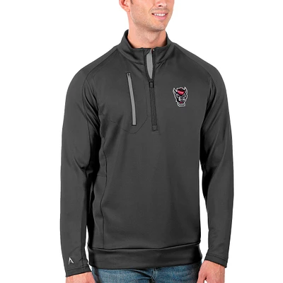 Men's Antigua Charcoal/Silver NC State Wolfpack Generation Half-Zip Pullover Jacket