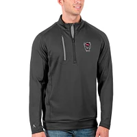 Men's Antigua Charcoal/Silver NC State Wolfpack Generation Half-Zip Pullover Jacket