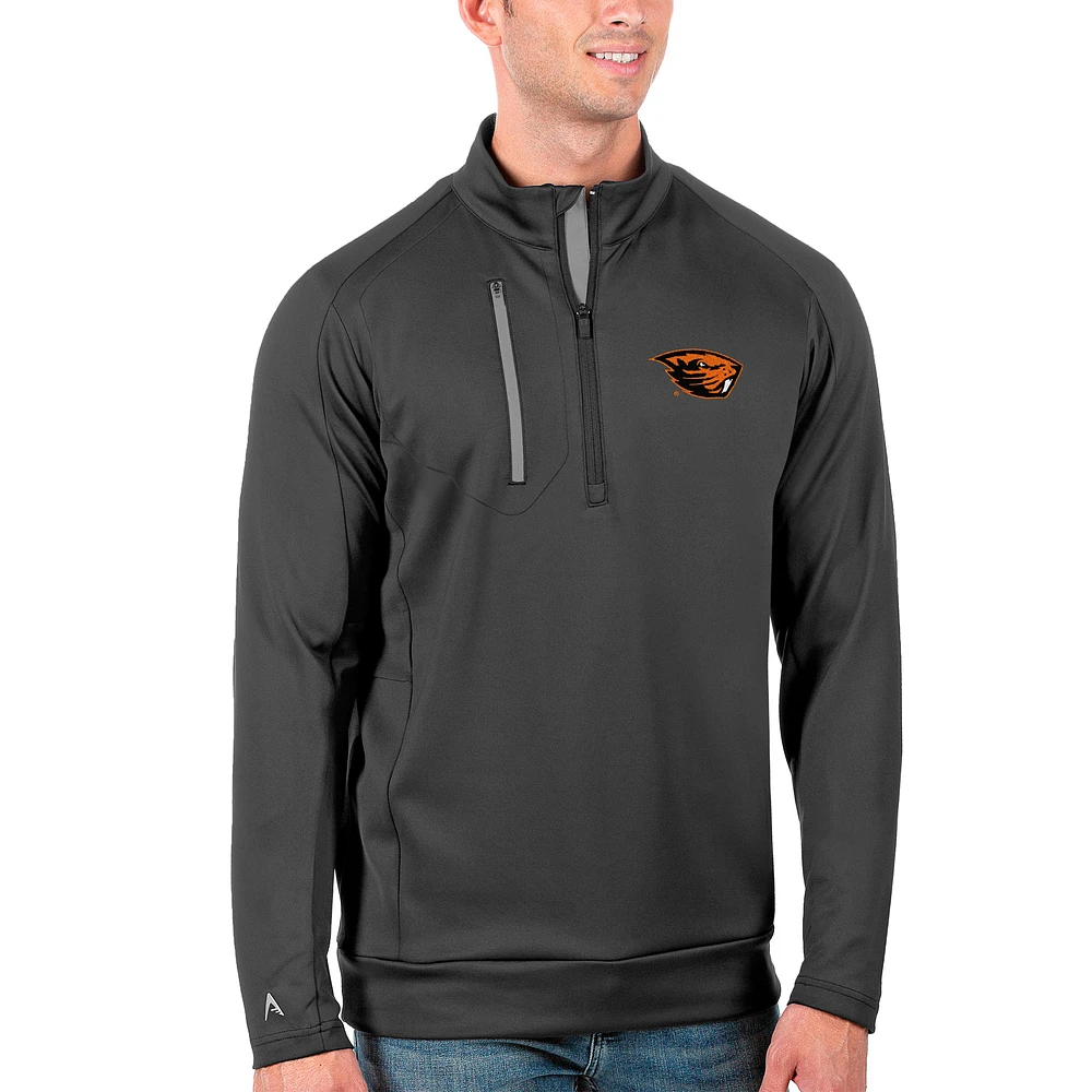 Men's Antigua Charcoal/Silver Oregon State Beavers Generation Half-Zip Pullover Jacket