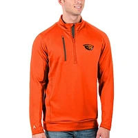 Men's Antigua Orange/Charcoal Oregon State Beavers Generation Half-Zip Pullover Jacket