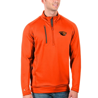Men's Antigua Orange/Charcoal Oregon State Beavers Generation Half-Zip Pullover Jacket