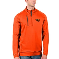 Men's Antigua Orange/Charcoal Oregon State Beavers Generation Half-Zip Pullover Jacket