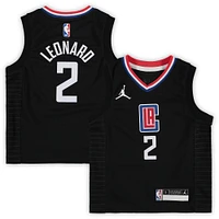 Preschool Jordan Brand Kawhi Leonard Black LA Clippers 2020/21 Fast Break Replica Jersey - Statement Edition