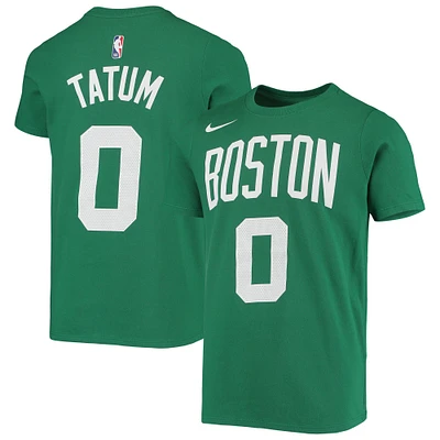 Youth Nike Jayson Tatum Kelly Green Boston Celtics Logo Name & Number Performance T-Shirt