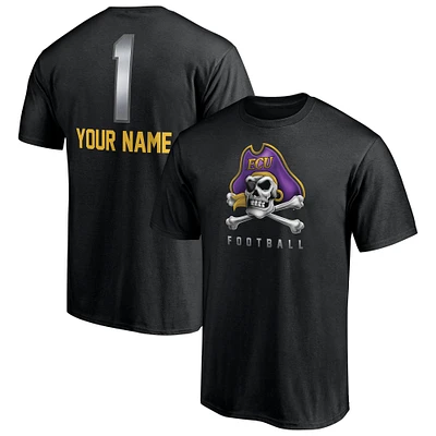 Men's Black ECU Pirates Personalized Any Name Midnight Mascot T-Shirt