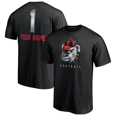 Men's Black Georgia Bulldogs Personalized Any Name Midnight Mascot T-Shirt