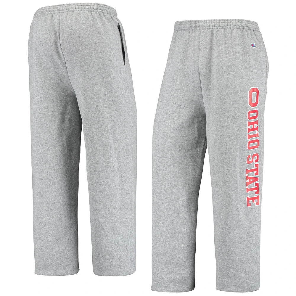 Men's Champion Heathered Gray Ohio State Buckeyes Powerblend Pants