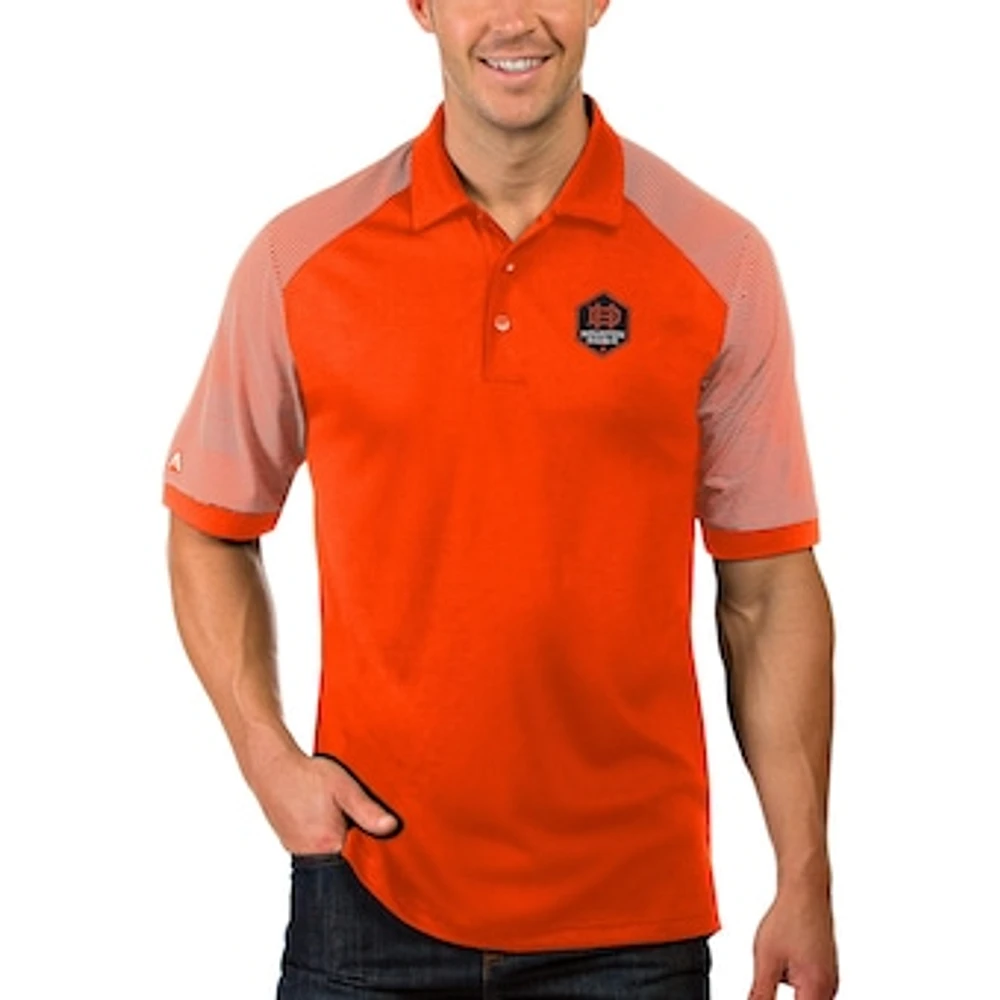 Men's Antigua Orange/White Houston Dynamo Engage Polo