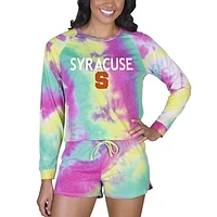 Women's Concepts Sport Syracuse Orange Velodrome Tie-Dye Long Sleeve Top & Shorts Set