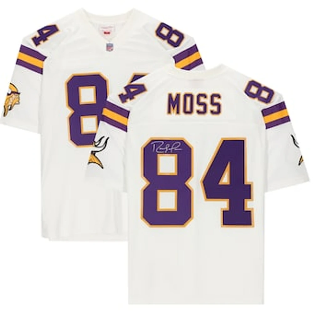 Randy Moss Minnesota Vikings Autographed White Mitchell & Ness Replica Jersey