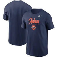 Men's Nike Navy Houston Astros Cooperstown Collection Wordmark Script Logo T-Shirt