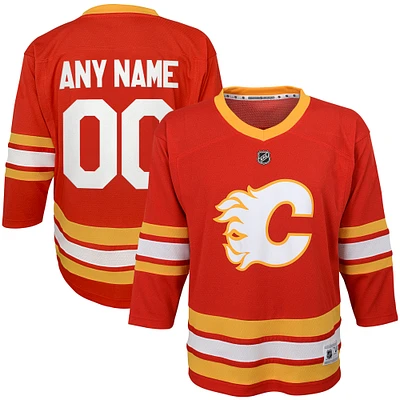 Preschool Red Calgary Flames Team Home Replica Custom Jersey