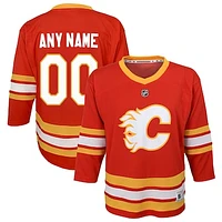 Youth Red Calgary Flames Home Replica Custom Jersey