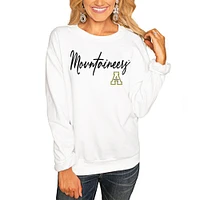 Women's White Appalachian State Mountaineers Win the Day Pullover Sweatshirt