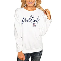 Women's White Arizona Wildcats Win the Day Pullover Sweatshirt