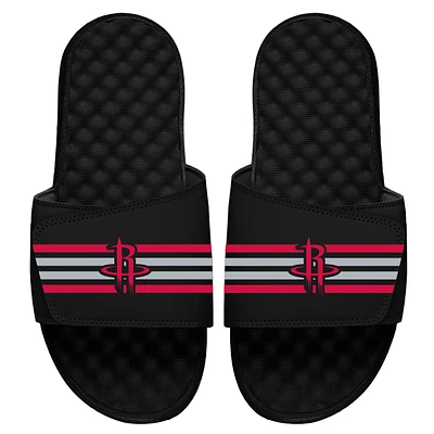 Youth ISlide Black Houston Rockets Stripes Slide Sandals
