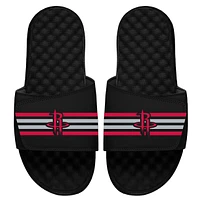Youth ISlide Black Houston Rockets Stripes Slide Sandals