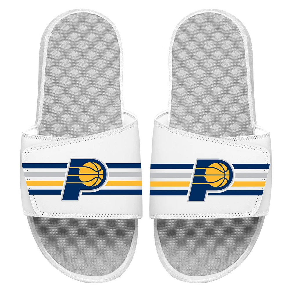 Youth ISlide White Indiana Pacers Stripes Slide Sandals