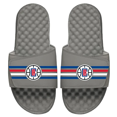 Youth ISlide Gray LA Clippers Stripes Slide Sandals