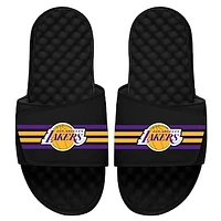 Youth ISlide Black Los Angeles Lakers Stripes Slide Sandals