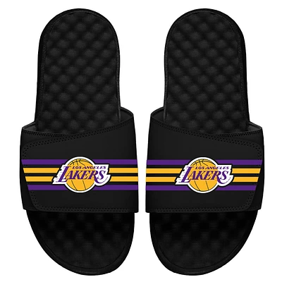 Youth ISlide Black Los Angeles Lakers Stripes Slide Sandals