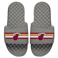 Youth ISlide Gray Miami Heat Stripes Slide Sandals