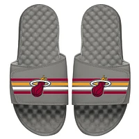 Youth ISlide Gray Miami Heat Stripes Slide Sandals