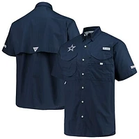 Men's Columbia Navy Dallas Cowboys Bonehead Button-Up Shirt