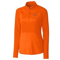 Women's Cutter & Buck Orange Chicago Bears Pennant Sport Half-Zip Pullover Jacket