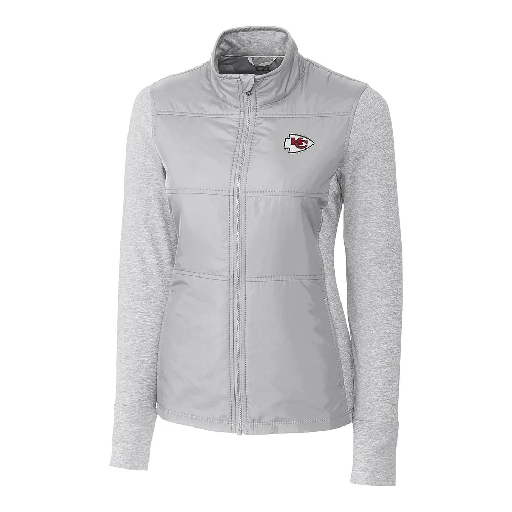Women's Cutter & Buck Gray Kansas City Chiefs Stealth Full-Zip Jacket