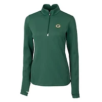 Women's Cutter & Buck Green Bay Packers Traverse Half-Zip Pullover Jacket