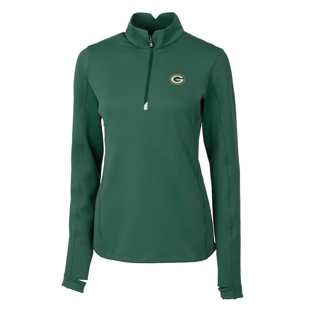 Women's Cutter & Buck Green Bay Packers Traverse Half-Zip Pullover Jacket