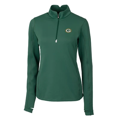 Women's Cutter & Buck Green Bay Packers Traverse Half-Zip Pullover Jacket