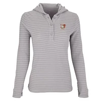 Women's Gray/White Bowling Green St. Falcons Baja Pullover Hoodie