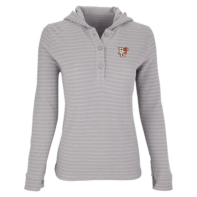 Women's Gray/White Bowling Green St. Falcons Baja Pullover Hoodie