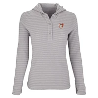 Women's Gray/White Bowling Green St. Falcons Baja Pullover Hoodie