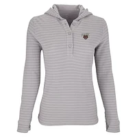 Women's Gray/White Brown Bears Baja Pullover Hoodie