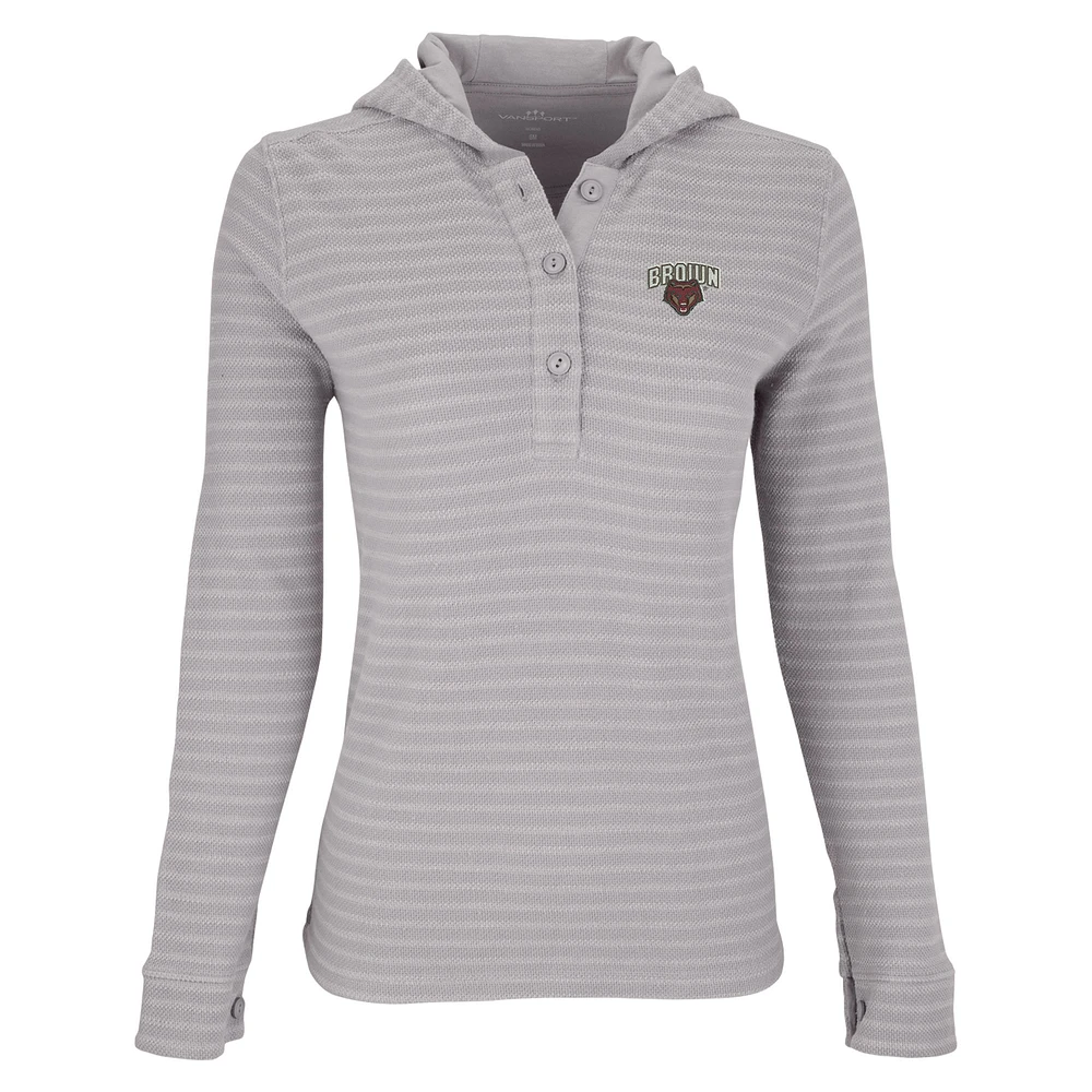 Women's Gray/White Brown Bears Baja Pullover Hoodie