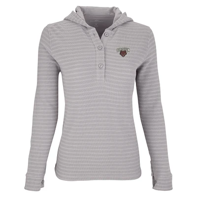 Women's Gray/White Brown Bears Baja Pullover Hoodie